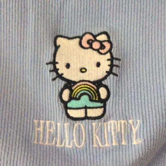Hello Kitty Embroidered Pale Blue Tank Top - Picture 3 of 4